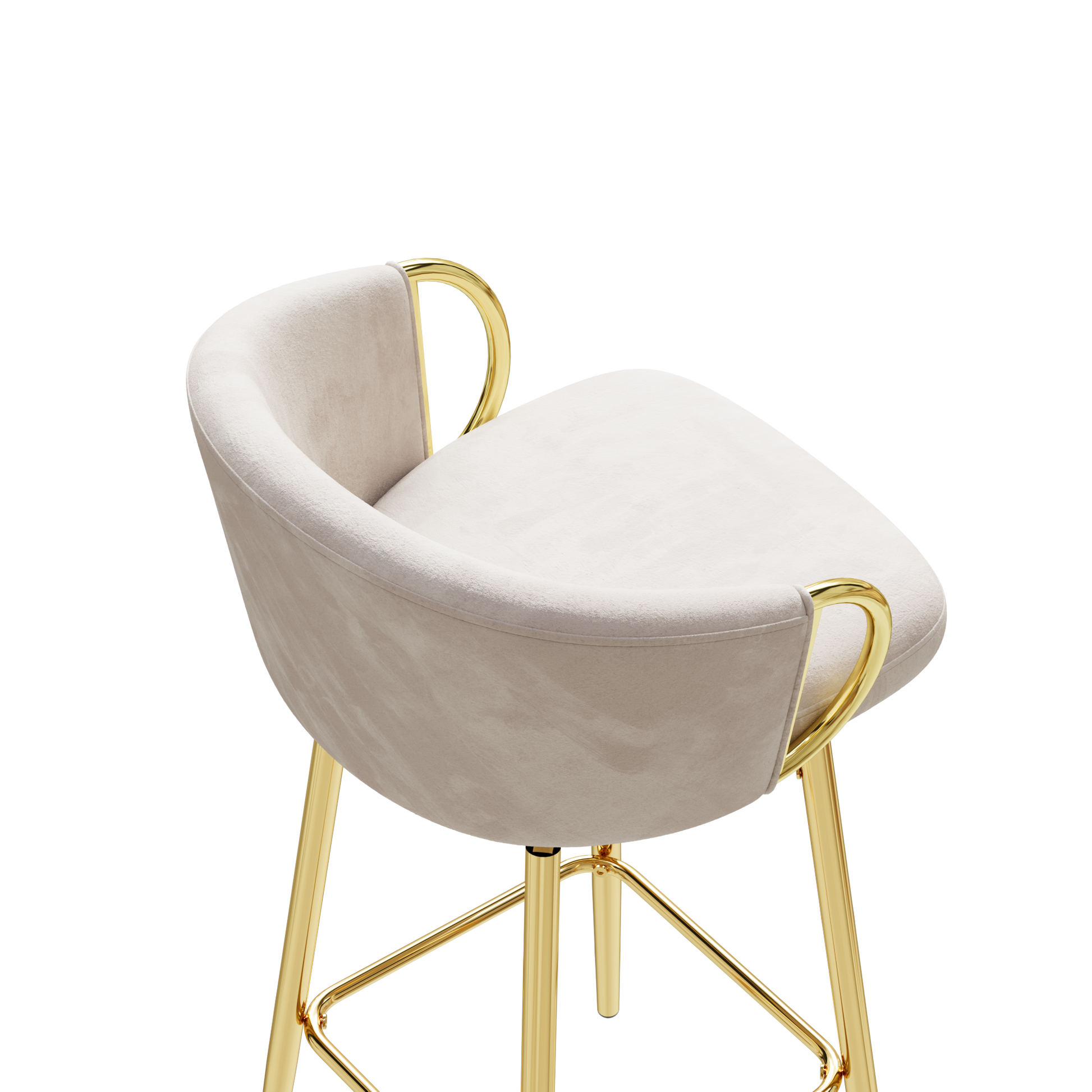 30 Inch Dining Chairs Set Of 2 Modern Style 360 Swivel Bar Chairs With Simple Design, Comfortable High Stools, And Flexible Dining Chairs Suitable For Bars, Restaurants,Velvet Bar Chair Beige Beige