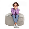 3 'Beanbag Chair, Adult And Child Beanbags, Oversized Couch Couch, Living Room Furniture, Detachable, Washable Covers, Huge Comfortable Play Chair, Round Sofa, Bedroom Quarters Gray Fabric