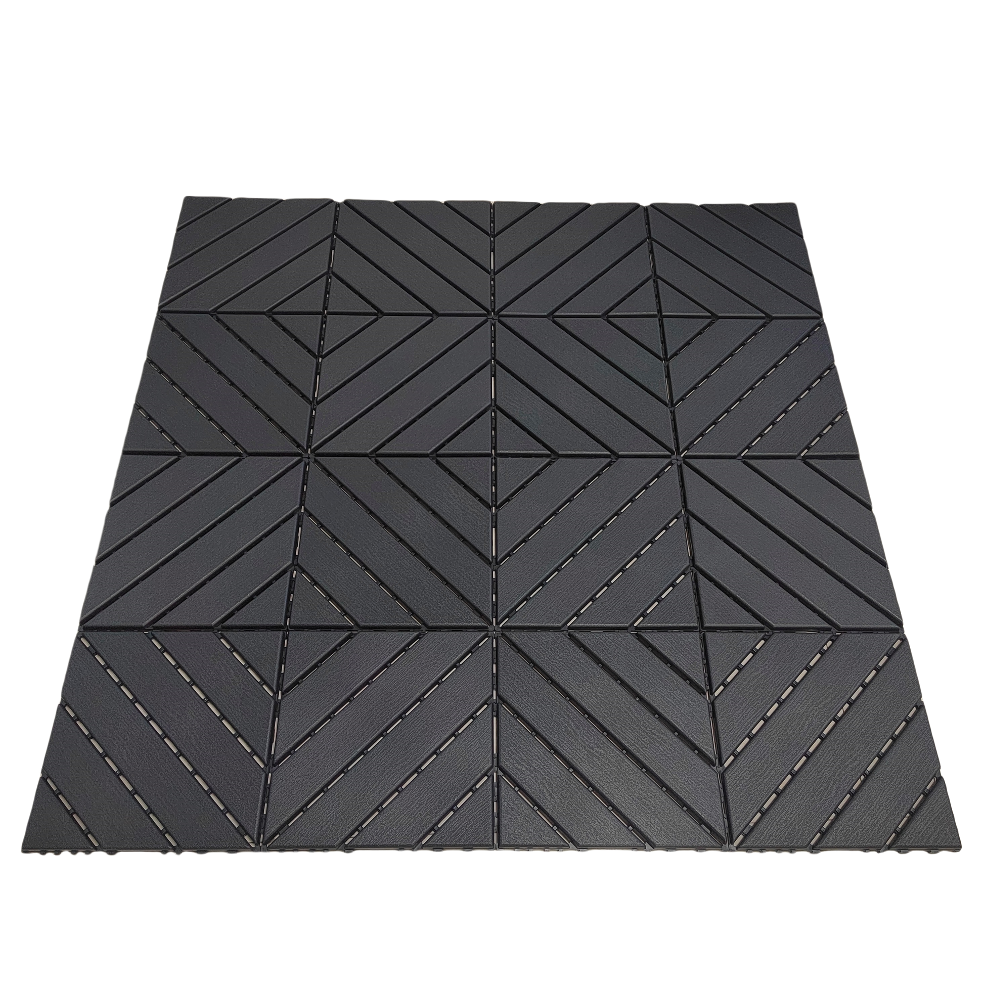 Plastic Interlocking Deck Tiles, 36 Pack, 12"X12" Waterproof Outdoor All Weather Use Patio Tiles With Enhanced Drainage Design, Perfect For Poolside, Balcony, And Backyard Grey Grey Plastic