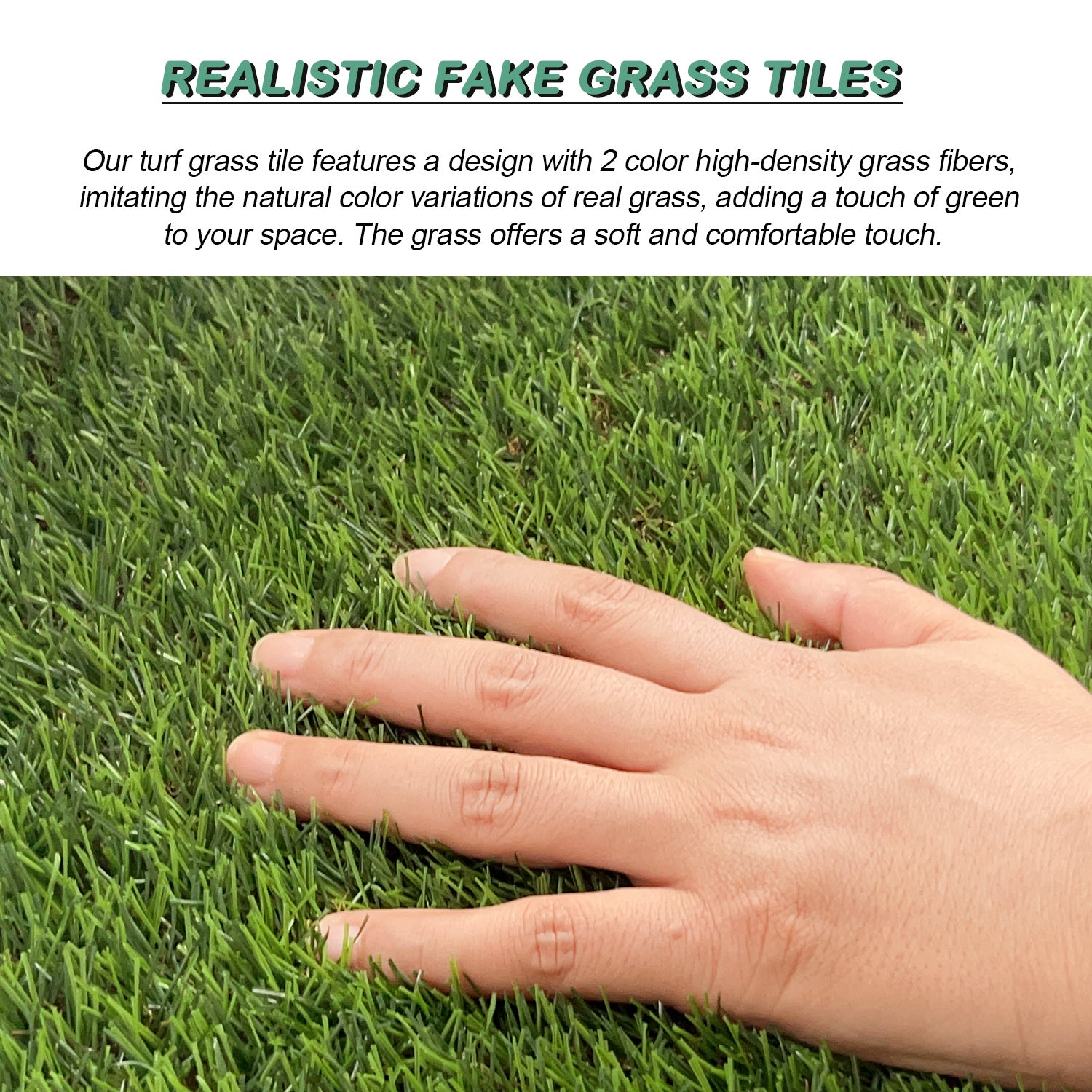 Artificial Grass Turf Tiles Interlocking Set Of 35Pcs, Fake Grass Tiles Self Draining For Pet Indoor Outdoor Flooring Decor, 12X12In Dark Green Dark Green Modern Plastic Plastic