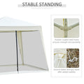 Outsunny 10'X10' Outdoor Canopy Tent, Slant Leg Sun Shelter With Mesh Sidewalls, Patio Tents For Parties, Cream White Cream White Steel