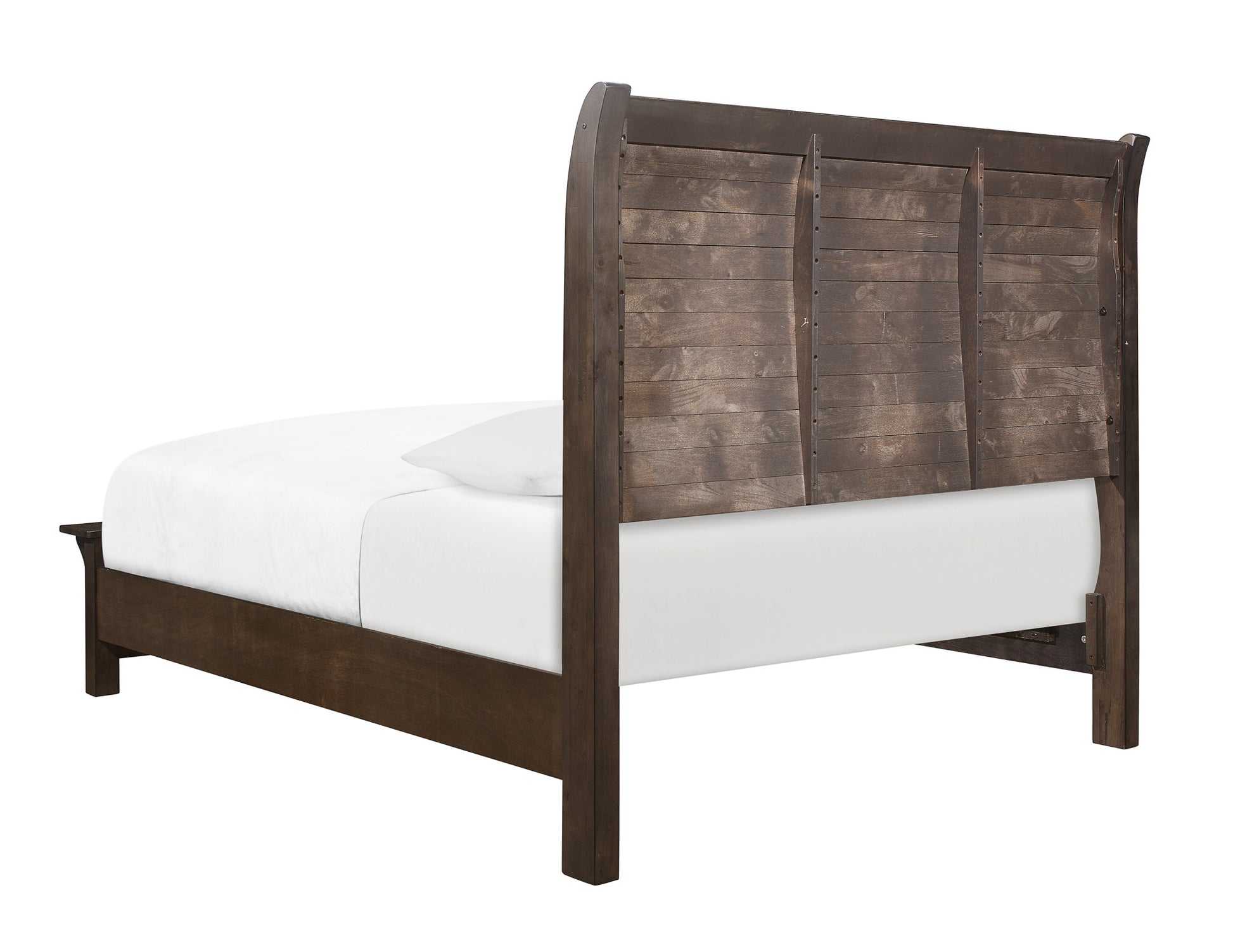 Verna Brown King Sleigh Bed King Brown Engineered Wood