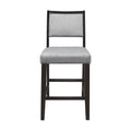 Black Finish Counter Height Chairs 2Pc Set Gray Fabric Upholstered Seat And Back Casual Dining Kitchen Furniture Black Gray Dining Room Casual Wood