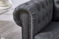 Classic Chesterfield Sofa Chair For Living Room Grey Faux Leather Grey Foam Technical Leather 1 Seat