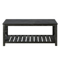 52''W Handcrafted Coffee Table In Front Of The Sofa Or Loveseat For Living Room Antique Black Color Antique Black Ergonomic Primary Living Space American Design Floor Mount Open Storage Coffee & End Tables Rectangular Solid Wood Mdf Mdf