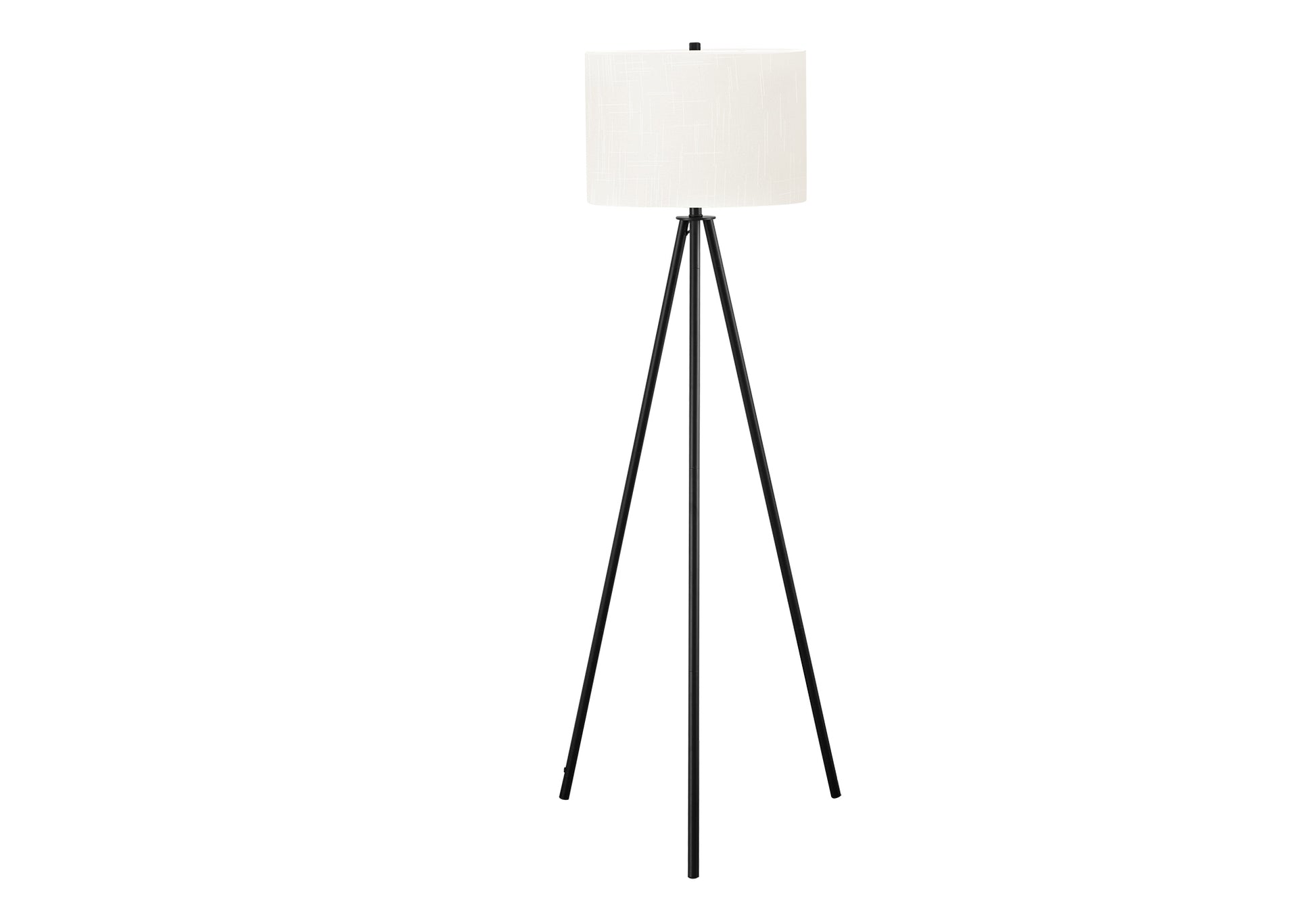 Lighting, 63"H, Floor Lamp, Black Metal, Ivory Cream Shade, Contemporary Black Metal