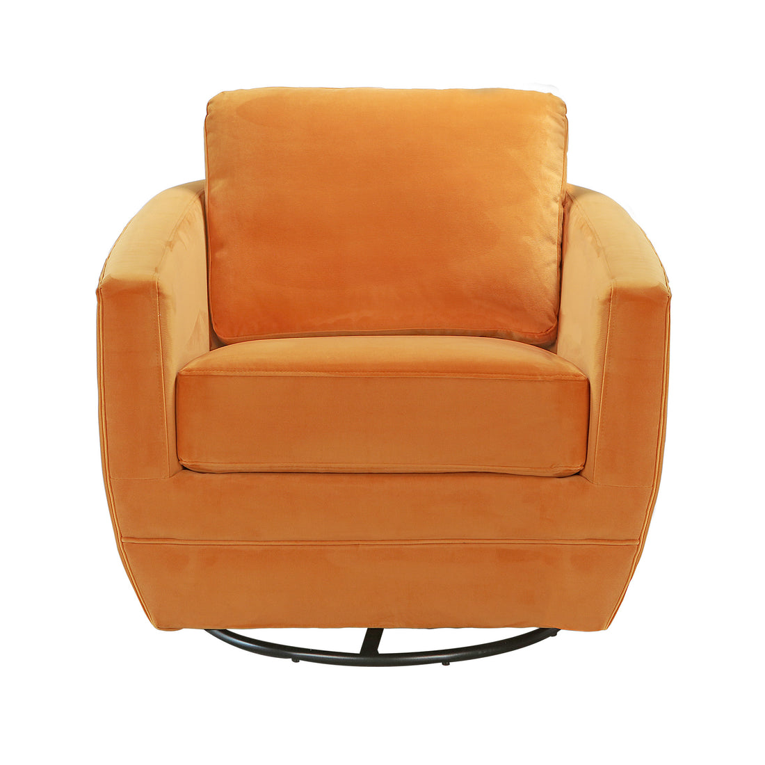 Gogh Swivel Chair In Marigold Yellow Fabric