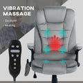 Homcom 6 Point Vibrating Massage Office Chair With Lumbar Heat Gray Gray Polyester