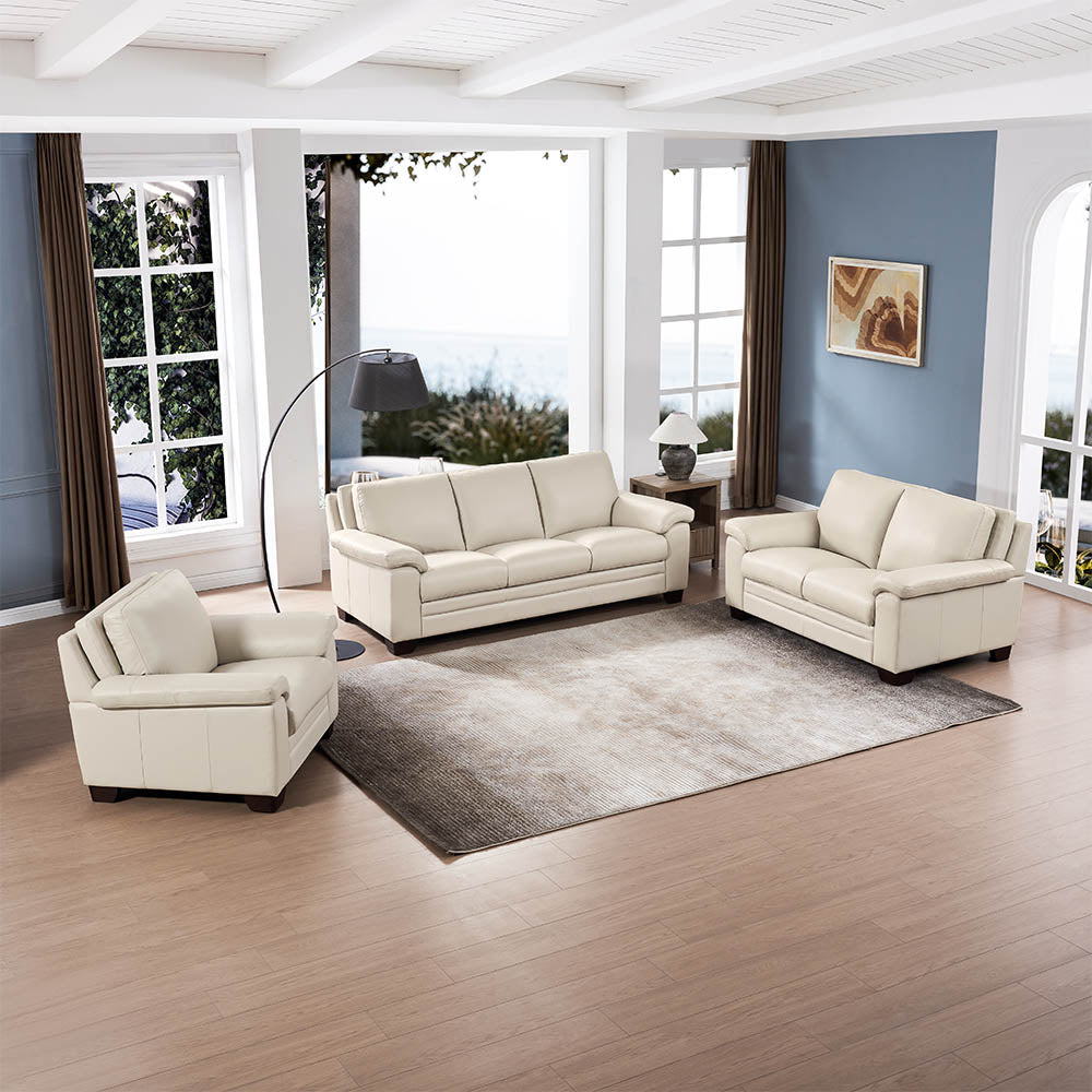 Magnum Leather Chair Beige Memory Foam Genuine Leather