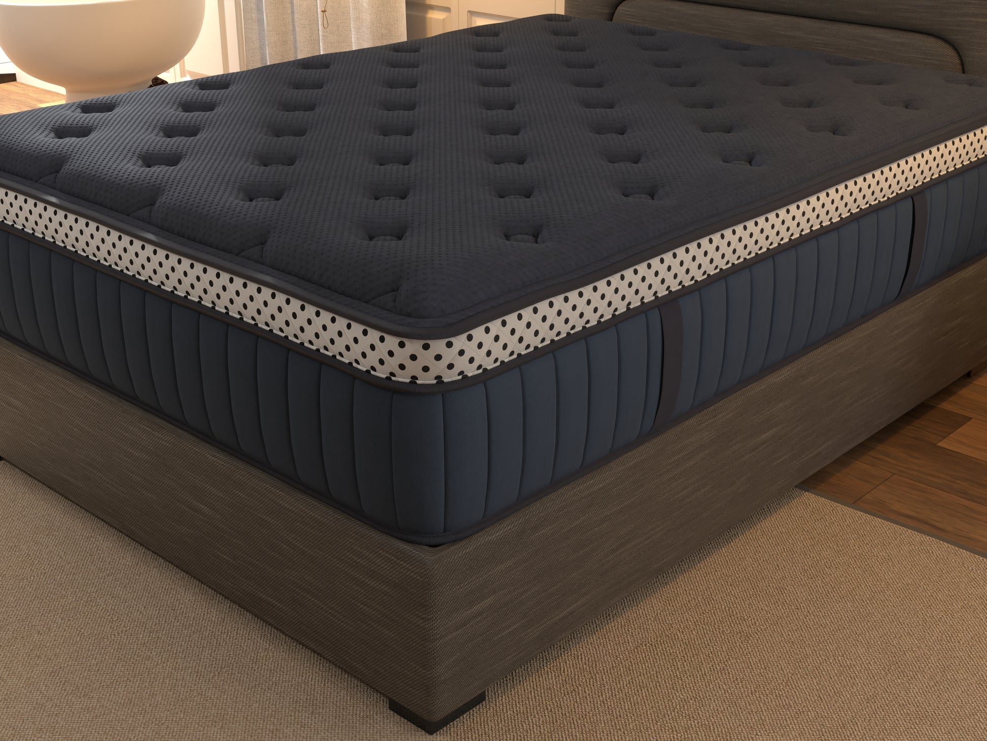 Wink Blue 15" Box Top King Mattress Blue Memory Foam And Polyurethane Foam Fabric King