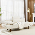 Convertible Futon Sofa Bed, Comfy Loveseat Sleeper Sofa With Adjustable Armrest, Strengthen Wood, Thick Padded Cushion, Small 2 Seater Couch For Living Room, Bedroom, Beige Beige Foam 2 Seat