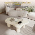 47 Inch Cloud Shaped Coffee Table For Living Room, Beige Beige Primary Living Space Modern Lacquered Mdf