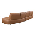 147.24'' Oversied Modern Sectional Curved Shaped Sofa Couch For Living Room,Upholstered 5 Seat Sofa Eco Leather Couch Set,Brown Brown Foam 5 Seat