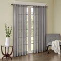 Solid Crushed Curtain Panel Pair 2 Pcs Window Panels Grey Polyester