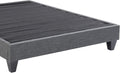 1Pc Contemporary Upholstered Platform Bed Twin Size Linen Like Polyester Fabric Steel Grey Wood Frame Bedroom Box Spring Not Required Twin Steel Gray Wood Primary Living Space Contemporary Bed Frame Polyester Wood