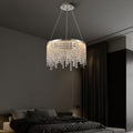 15.7 Inch Fancy Hanging Ceiling Lamps Luxury Modern Pendant Light Crystal Chandelier Chrome,Transparent Modern Crystal,Stainless Steel