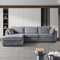 Modular Grey Sofa Fabric, Simple And Grand, The Seat And Back Is Very Soft. This Is Also A Knock Down Sofa Grey Brown Chenille Wood Primary Living Space Medium Firm Light Duty Victorian Rectangle Acacia Rolled Arms Chenille 4 Seat