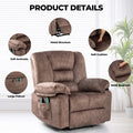 Power Lift Recliner Chair Sofa For Elderly With Massage Brown Velvet Power Remote Metal Primary Living Space Soft Cushion Back Heavy Duty American Design,American Traditional,Classic Pillow Top Arms Foam Velvet