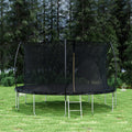 14Ft Trampoline Double Side Color Pad Trampoline For Kids And Adults With Enclosure Net And Ladder,Curved Fence Pole Black Steel Steel
