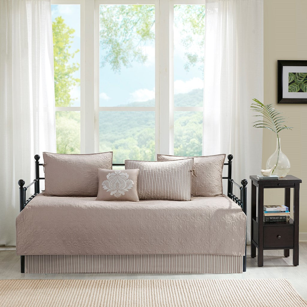 6 Piece Reversible Daybed Cover Set Khaki Daybed Khaki Cotton