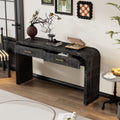 Unique Retro Console Table With Open Style, Two Top Drawers For Entrance, Dinning Room, Living Room Antique Black Antique Black Mdf