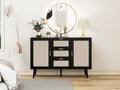 2 Door 3 Drawer Cabinet, Accent Storage Cabinet, Suitable For Living Room, Bedroom, Dining Room, Study Black Mdf