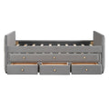 Twin Size Upholstered Daybed With Twin Size Trundle And Drawers, Velvet, Gray Box Spring Not Required Twin Gray Velvet