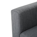 Mirod Comfy 3 Seat Sofa With Wooden Legs, Modern Style For Living Room And Study Charcoal Fabric 3 Seat