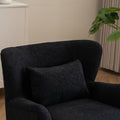 Modern Luxury Velvet Swivel Chair, 360 Swivel Comfort Round Armchair, Single Sofa Chair With Lounge Seat For Bedroom Office Reading Space, Set Of 1 ,Black Black Wood