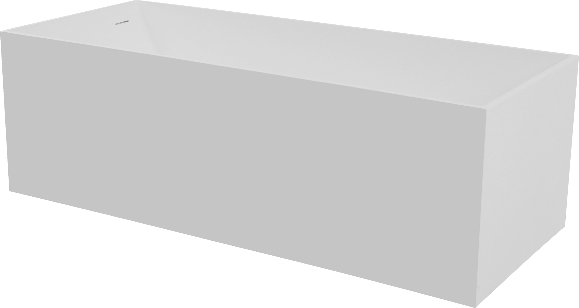 67" Freestanding Solid Surface Bathtub, Stone Resin Freestanding Bath Tub With Overflow And Pop Up Drain, Matte White 24S01 67Mw Matte White Rectangle Bathroom Freestanding Tubs Solid Surface