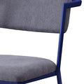 Grey And Blue Open Back Upholstered Office Chair Solid Grey Blue Office Rectangular Modern Office Chairs Solid Back Fabric Metal