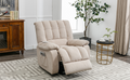 Massage Recliner Chair Electric Power Lift Recliner Chairs With Heat, Vibration, Side Pocket For Living Room Bedroom, Beige Beige Velvet