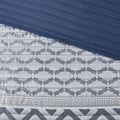 4 Piece Jacquard Quilt Set With Throw Pillow Navy King Cal King King Navy Polyester