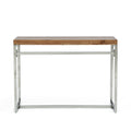 Console Table Natural Wood Stainless Steel