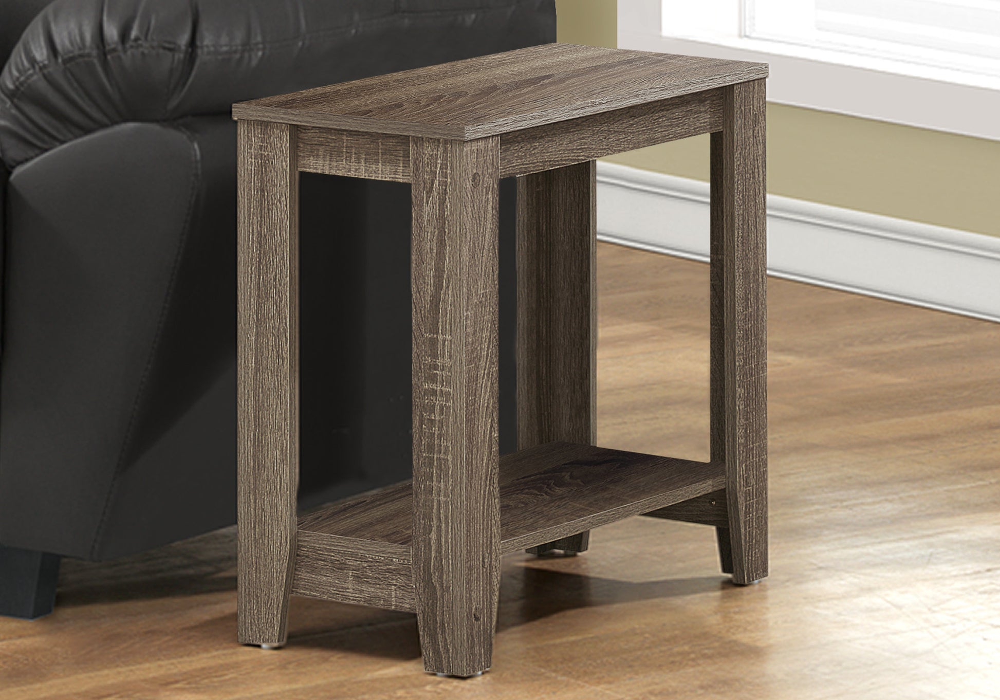 Accent Table, Side, End, Nightstand, Lamp, Living Room, Bedroom, Brown Laminate, Transitional Taupe Particle Board