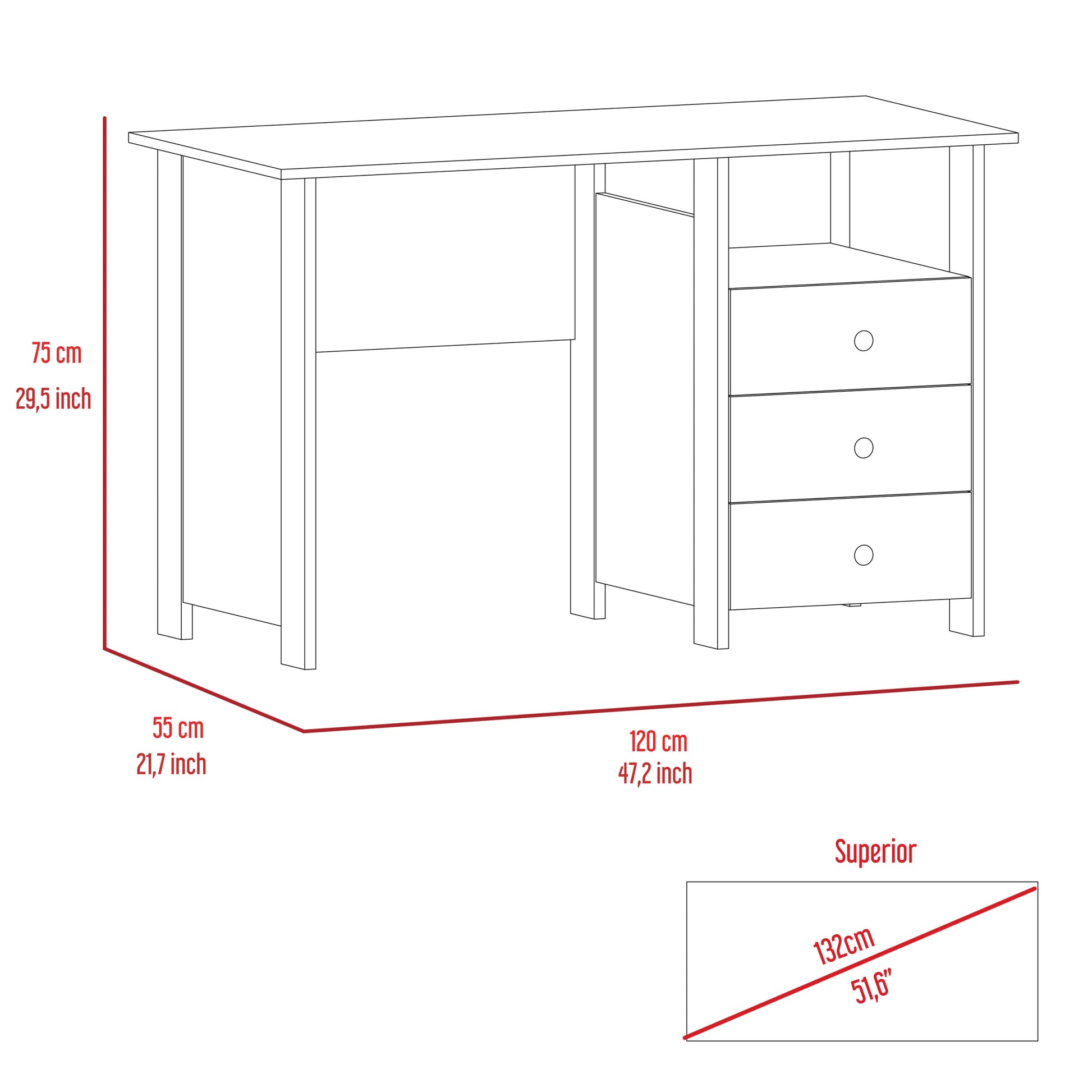 Jacksonville 3 Drawers Computer Desk With Open Storage Cabinet Triangular Office Pine Rectangular Beige Computer Desk Contemporary Manual Freestanding Rectangular Open Storage Desk Melamine Particle Board