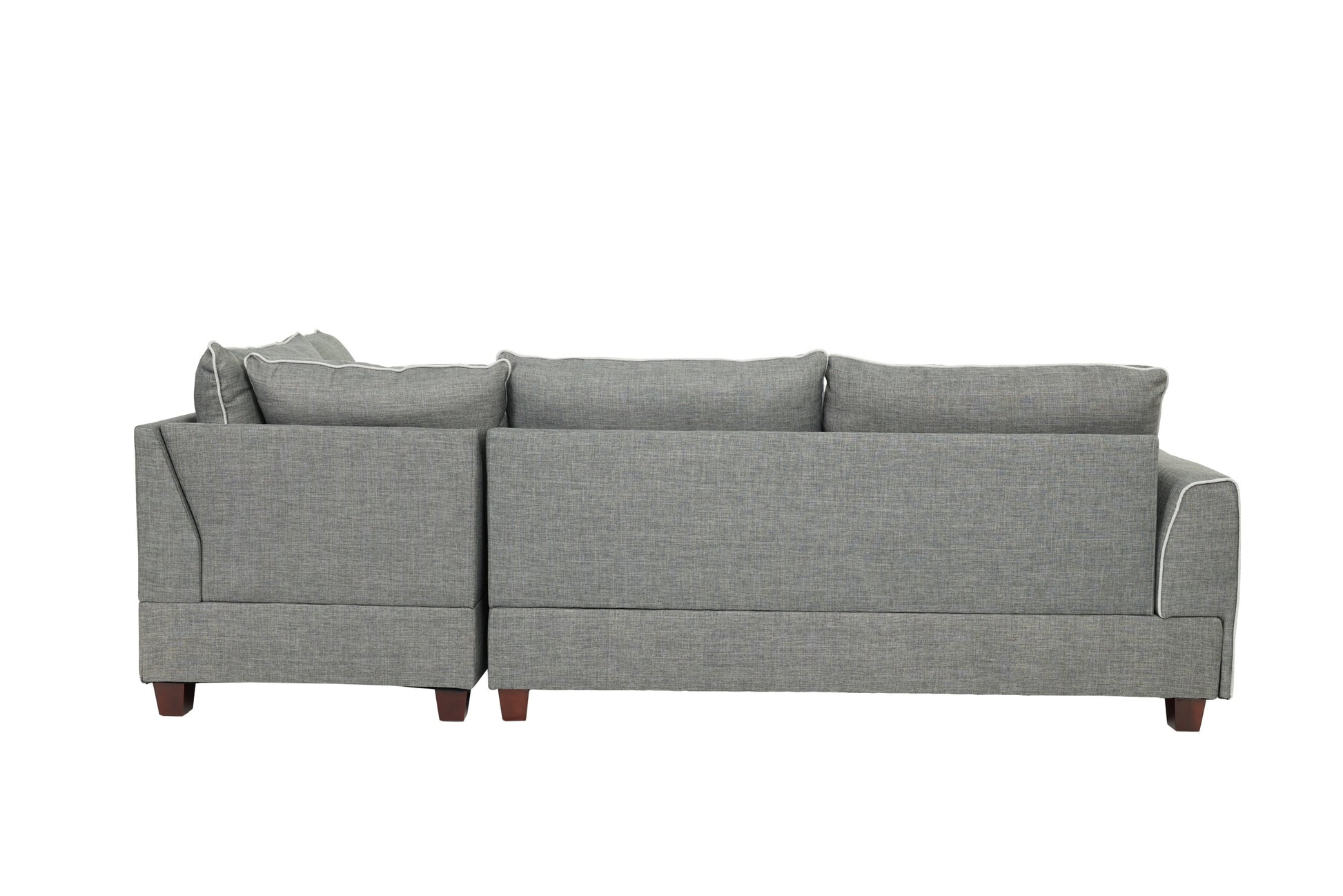 Beautiful 3 Pcs Sectional Sofa Steel Dorris Fabric Cushion Sofa Chaise Ottoman Reversible Couch Pillows Living Room Furniture Steel Gray Wood Primary Living Space Cushion Back Contemporary,Modern L Shaped Rubberwood Particle Board 5 Seat