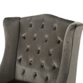 Toddman Hi Back Club Chair Grey Velvet