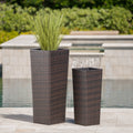 Rattan Flower Pot Brown Brown Rattan