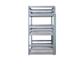 Triple Rubber Wood Bunk Bed With Two Built In Ladders, Guardrails, Twin Over Twin Over Twin, Detachable Triple Twin Bunk Bed,Grey Twin Grey Bedroom American Design Bed Frame Rubber Wood