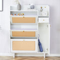 Modern Minimalist Storage Cabinet, Japanese Rattan Shoe Cabinet, Bed Top Cabinet, Small Home Furniture. Suitable For Corridors And Living Rooms. Gz Di 03 White Mdf