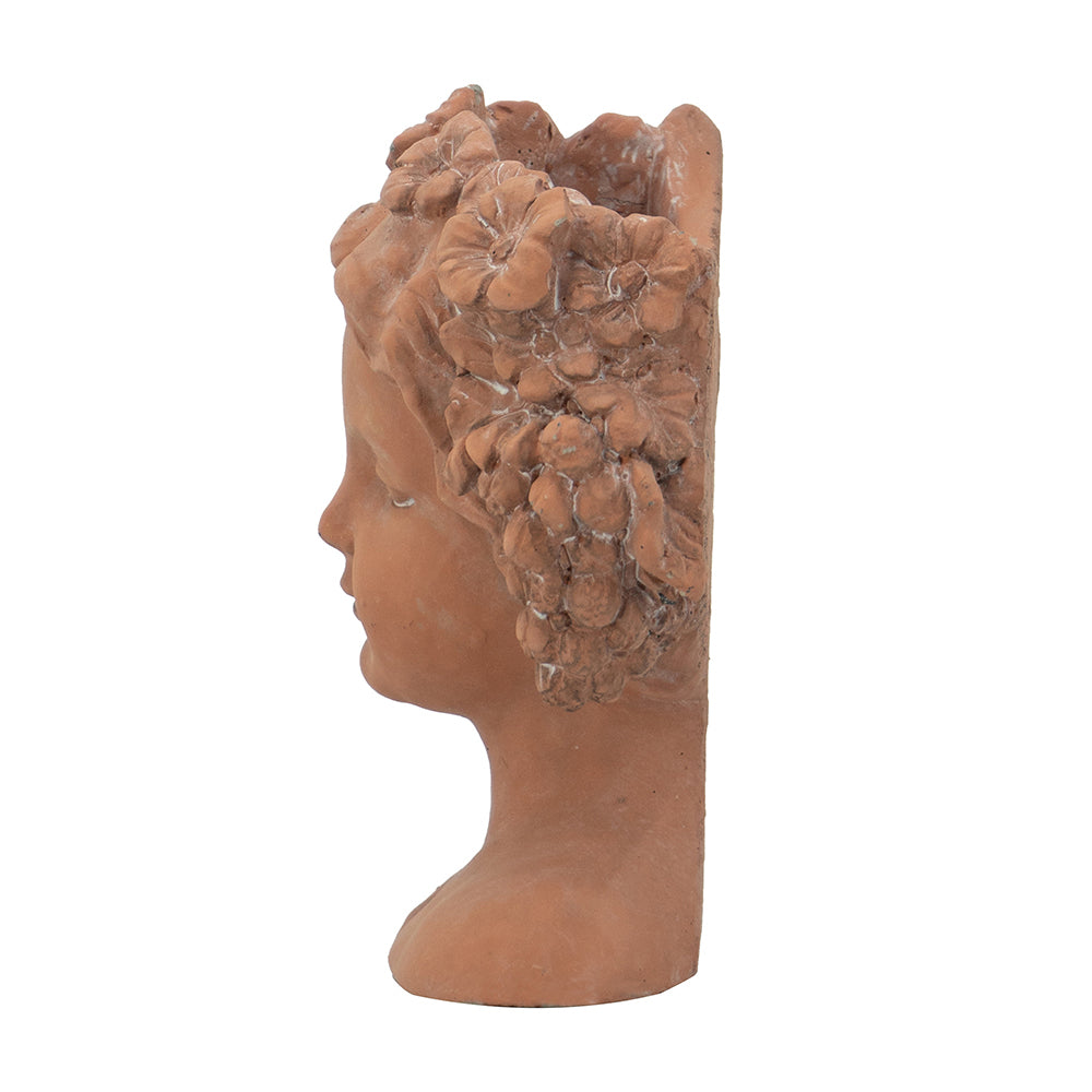 8X4X9" Visage Head Bust Planter, Brown Home Wall Planter Brown Garden & Outdoor Cement