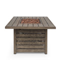 Rene Square Iron Fire Pit 50,000 Btu Tank Inside Wood Iron