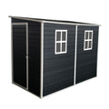 4X8Ft Outdoor Storage Shed With Floor Resin Shed With Two Window, Waterproof ,Lockable Doors For Patio,Yard,Lawn Black Black Polypropylene