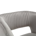 Coolmore Upholstered Tufted Living Room Chair Textured Linen Fabric Accent Chair With Metal Stand Gray Velvet