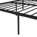 Twin Size Platform Bed, Metal And Wood Bed Frame With Headboard And Footboard, Black Black Metal & Wood