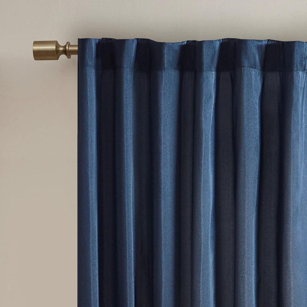 Curtain Panel Only 1 Pc Panel White Blue Polyester