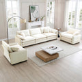 Warm And Cozy Sofa Set With Soft Cushions And Pillows, Home Theater Style Sofa Set Consisting Of A 3 Seater Sofa And Two Single Sofas In Beige Corduroy Fabric Beige Corduroy 5 Seat