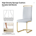 Table And Chair Set, The Table Is Equipped With A Marble Patterned Mdf Tabletop And Gold Table Legs.The Chair Is Equipped With Pu Synthetic Leather High Back Cushion And Gold Coated Metal Legs. Grey Gold Seats 6 Mdf Metal