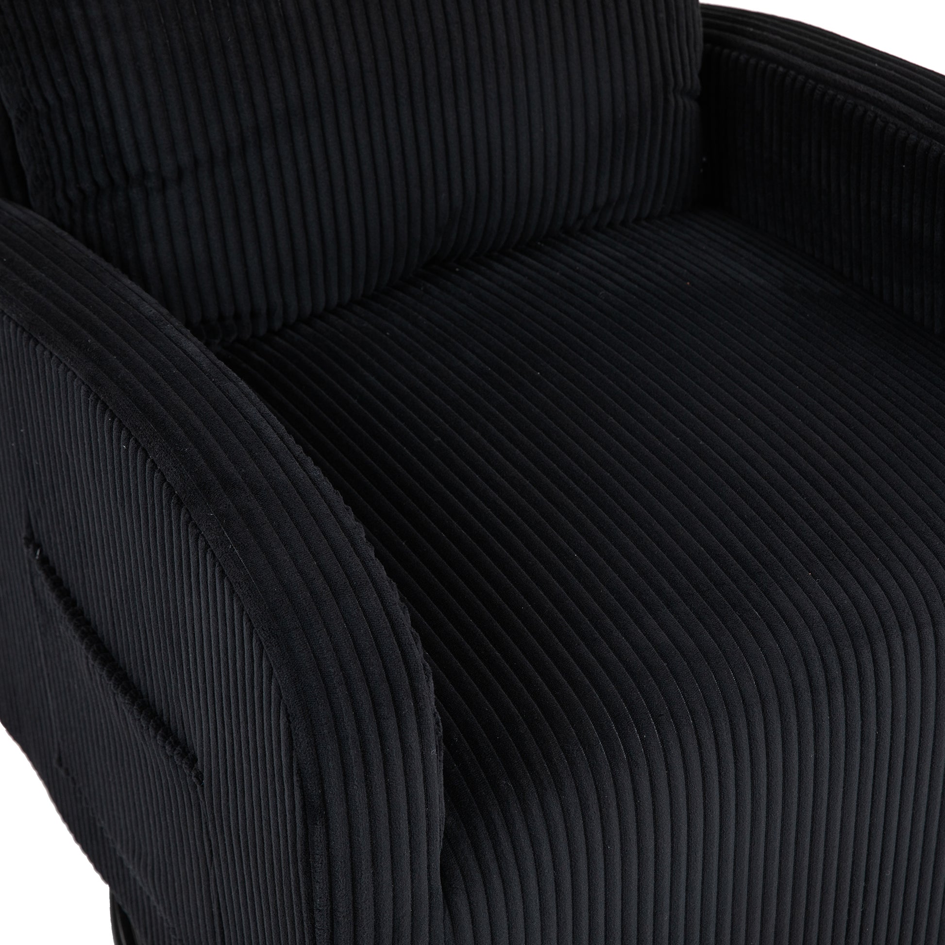 Jiada Upholstered Swivel Glider.Flannel Fabric.Rocking Chair For Nursery In Black.Modern Style One Left Bag Black Foam Corduroy